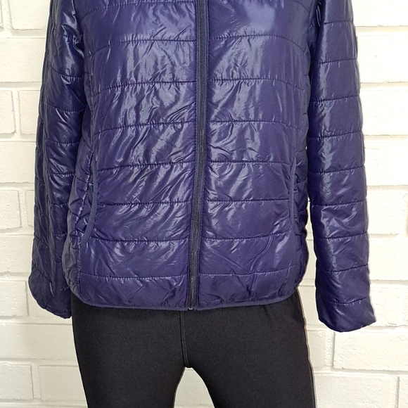 Fashion Nova Dark Blue Puffer Coat. Size Medium NWOT - Picture 3 of 11